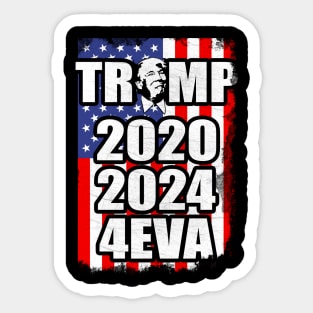 Trump 2020 2024 Forever - Grunge American Flag Sticker